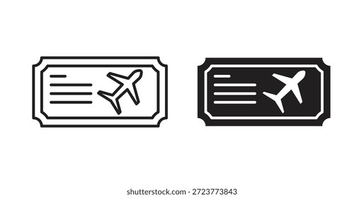Iconos de boletos, símbolos de Vector. cartel plano lleno