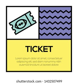 TICKET AND ILLUSTRATION ICON CONCEPT