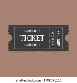 Ticket illustration on the brown background