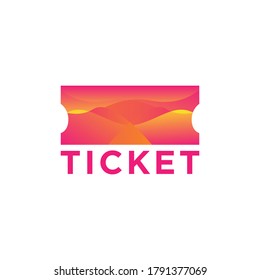 ticket illustration with a simple but familiar shape, can be used for logo and icon designs
