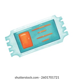 Ticket illustration vector, ticket clip art, tickets clip art, clip art ticket, hand drawn watercolor painting style