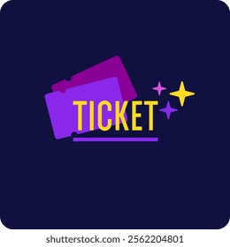 Ticket image on the background. An isolated illustration for ticket sales.