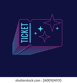 Ticket image on the background. An isolated illustration for ticket sales.
