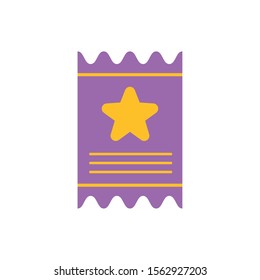 ticket imagination mystery magic flat icon vector illustration