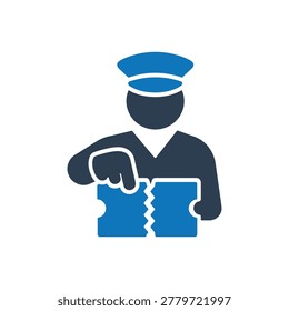 Ticket Inspector Validation Icon Isolated On White Background