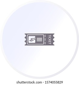 Ticket isolated minimal single flat icon for application and info-graphic. Airplane ticket vector icon for web sites and mobile minimalistic flat design. plane тиккет vector