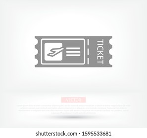 Ticket isolated minimal single flat icon for application and info-graphic. Airplane ticket vector icon for web sites and mobile minimalistic flat design. plane тиккет vector