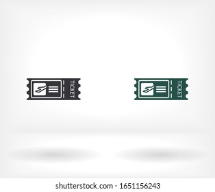 Ticket isolated minimal single flat icon for application and info-graphic. Airplane ticket vector icon for web sites and mobile minimalistic flat design. plane тиккет vector