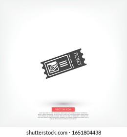 Ticket isolated minimal single flat icon for application and info-graphic. Airplane ticket vector icon for web sites and mobile minimalistic flat design. plane тиккет vector