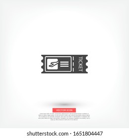 Ticket isolated minimal single flat icon for application and info-graphic. Airplane ticket vector icon for web sites and mobile minimalistic flat design. plane тиккет vector