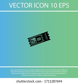 Ticket isolated minimal single flat icon for application and info-graphic. Airplane ticket vector icon for web sites and mobile minimalistic flat design. plane тиккет vector