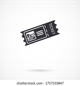 Ticket isolated minimal single flat icon for application and info-graphic. Airplane ticket vector icon for web sites and mobile minimalistic flat design. plane тиккет vector