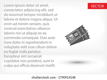 Ticket isoliert minimales einzelnes flaches Symbol für Anwendung und Infografik. Flugticket Vektorsymbol für Webseiten und mobiles minimalistisches Flachdesign. т и к е т Vektorgrafik