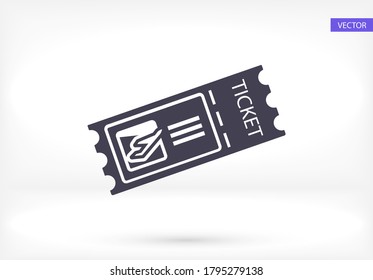 Icono plano mínimo aislado para aplicación e infografía. Icono vectorial del billete de avión para sitios web y diseño plano minimalista móvil. т de plano к к и е т vector