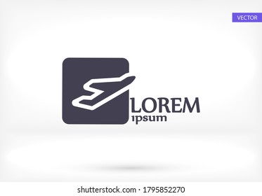 Icono plano mínimo aislado para aplicación e infografía. Icono vectorial del billete de avión para sitios web y diseño plano minimalista móvil. т de plano к к и е т vector