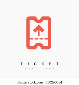a ticket isolated minimal single flat linear icon in color. Line vector icon for websites and mobile minimalistic flat design. Modern trend concept design style illustration symbol