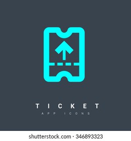 a ticket isolated minimal single flat linear icon in black and white colors. Line vector icon for websites and mobile minimalistic flat design. Modern trend concept design style illustration symbol