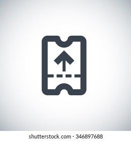 a ticket isolated minimal single flat linear icon in black and white colors. Line vector icon for websites and mobile minimalistic flat design. Modern trend concept design style illustration symbol