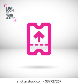 ticket isolated minimal single flat linear icon. Entry line vector icon for websites and mobile minimalistic flat design.