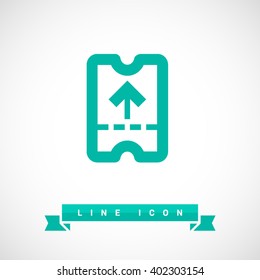 ticket isolated minimal single flat linear icon. Entry line vector icon for websites and mobile minimalistic flat design.