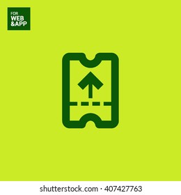 ticket isolated minimal single flat linear icon. Entry line vector icon for websites and mobile minimalistic flat design.
