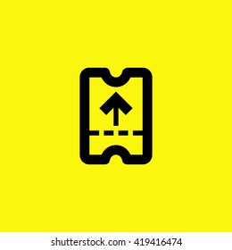 ticket isolated minimal single flat linear icon. Entry line vector icon for websites and mobile minimalistic flat design.