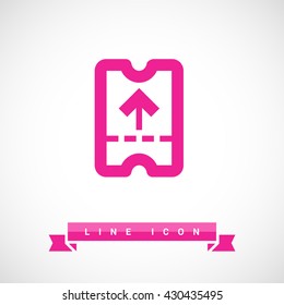 ticket isolated minimal single flat linear icon. Entry line vector icon for websites and mobile minimalistic flat design.