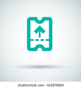 ticket isolated minimal single flat linear icon. Entry line vector icon for websites and mobile minimalistic flat design.