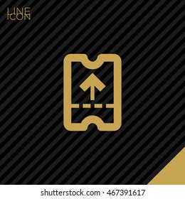 ticket isolated minimal single flat linear icon. Entry line vector icon for websites and mobile minimalistic flat design.