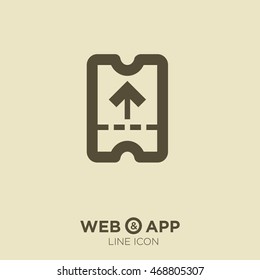 ticket isolated minimal single flat linear icon. Entry line vector icon for websites and mobile minimalistic flat design.