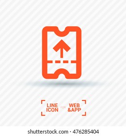 ticket isolated minimal single flat linear icon. Entry line vector icon for websites and mobile minimalistic flat design.