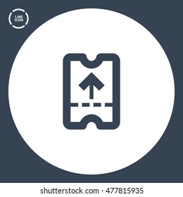 ticket isolated minimal single flat linear icon. Entry line vector icon for websites and mobile minimalistic flat design.