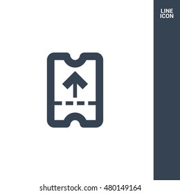 ticket isolated minimal single flat linear icon. Entry line vector icon for websites and mobile minimalistic flat design.