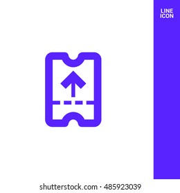 ticket isolated minimal single flat linear icon. Entry line vector icon for websites and mobile minimalistic flat design.