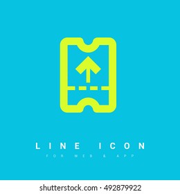 ticket isolated minimal single flat linear icon. Entry line vector icon for websites and mobile minimalistic flat design.