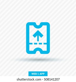 ticket isolated minimal single flat linear icon. Entry line vector icon for websites and mobile minimalistic flat design.
