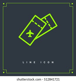 Ticket isolated minimal single flat linear icon for application and info-graphic. World line vector icon for websites and mobile minimalistic flat design.