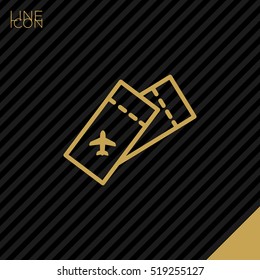 Ticket isolated minimal single flat linear icon for application and info-graphic. World line vector icon for websites and mobile minimalistic flat design.