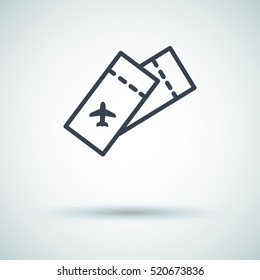 Ticket isolated minimal single flat linear icon for application and info-graphic. World line vector icon for websites and mobile minimalistic flat design.