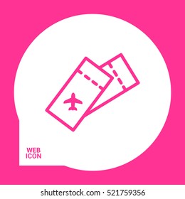 Ticket isolated minimal single flat linear icon for application and info-graphic. World line vector icon for websites and mobile minimalistic flat design.