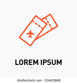 Ticket isolated minimal single flat linear icon for application and info-graphic. World line vector icon for websites and mobile minimalistic flat design.