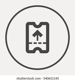 ticket isolated minimal single flat linear icon. Entry line vector icon for websites and mobile minimalistic flat design.