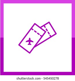 Ticket isolated minimal single flat linear icon for application and info-graphic. World line vector icon for websites and mobile minimalistic flat design.