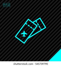 Ticket isolated minimal single flat linear icon for application and info-graphic. World line vector icon for websites and mobile minimalistic flat design.