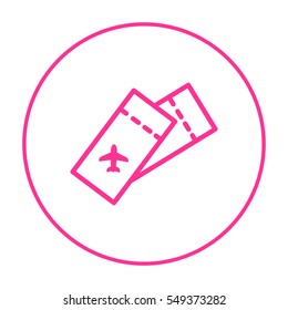 Ticket isolated minimal single flat linear icon for application and info-graphic. World line vector icon for websites and mobile minimalistic flat design.