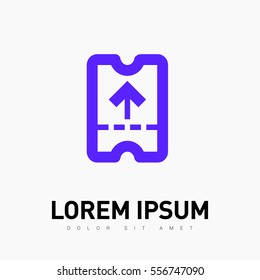 ticket isolated minimal single flat linear icon. Entry line vector icon for websites and mobile minimalistic flat design.
