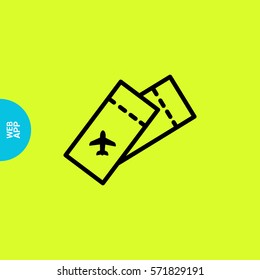 Ticket isolated minimal single flat linear icon for application and info-graphic. World line vector icon for websites and mobile minimalistic flat design.