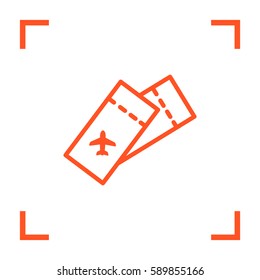 Ticket isolated minimal single flat linear icon for application and info-graphic. World line vector icon for websites and mobile minimalistic flat design.