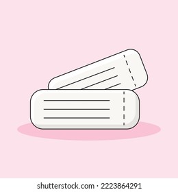 ticket isolated on soft pink background