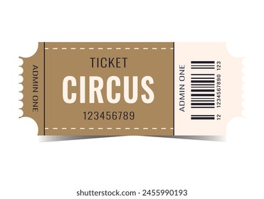Ticket isolated on white background. Vector. Circus,grandstand, theater, concert, play, performance, performance, party, event, festival ticket realistic template set. 
